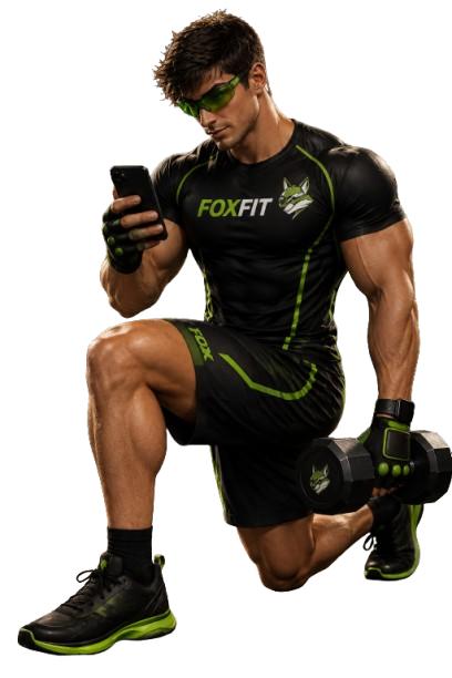 Homem usando app Foxfit